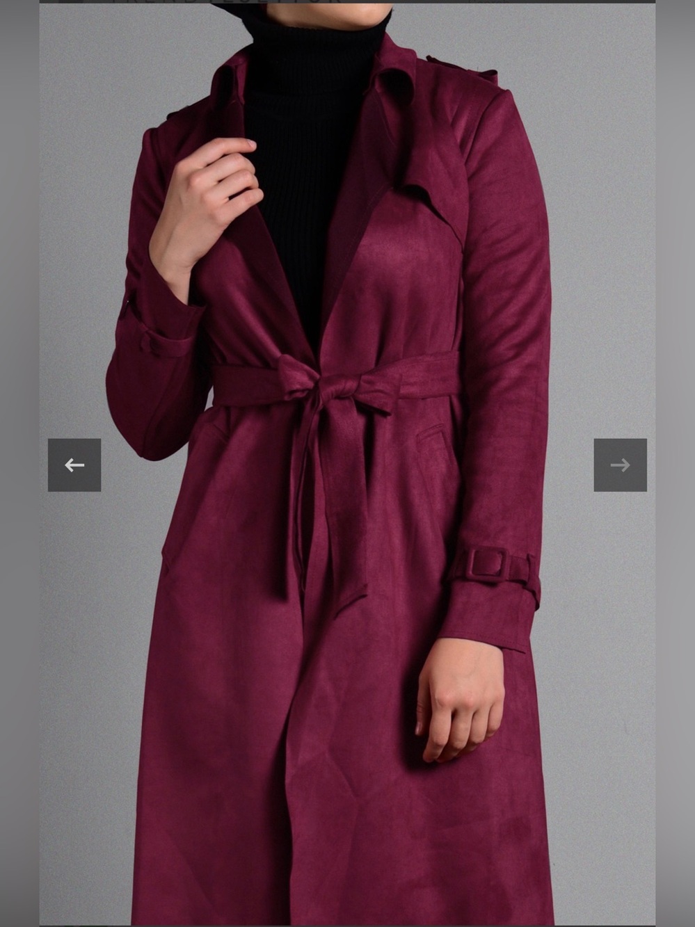 Ayriss Purple CLASSIC SUEDE TRENCH-COAT